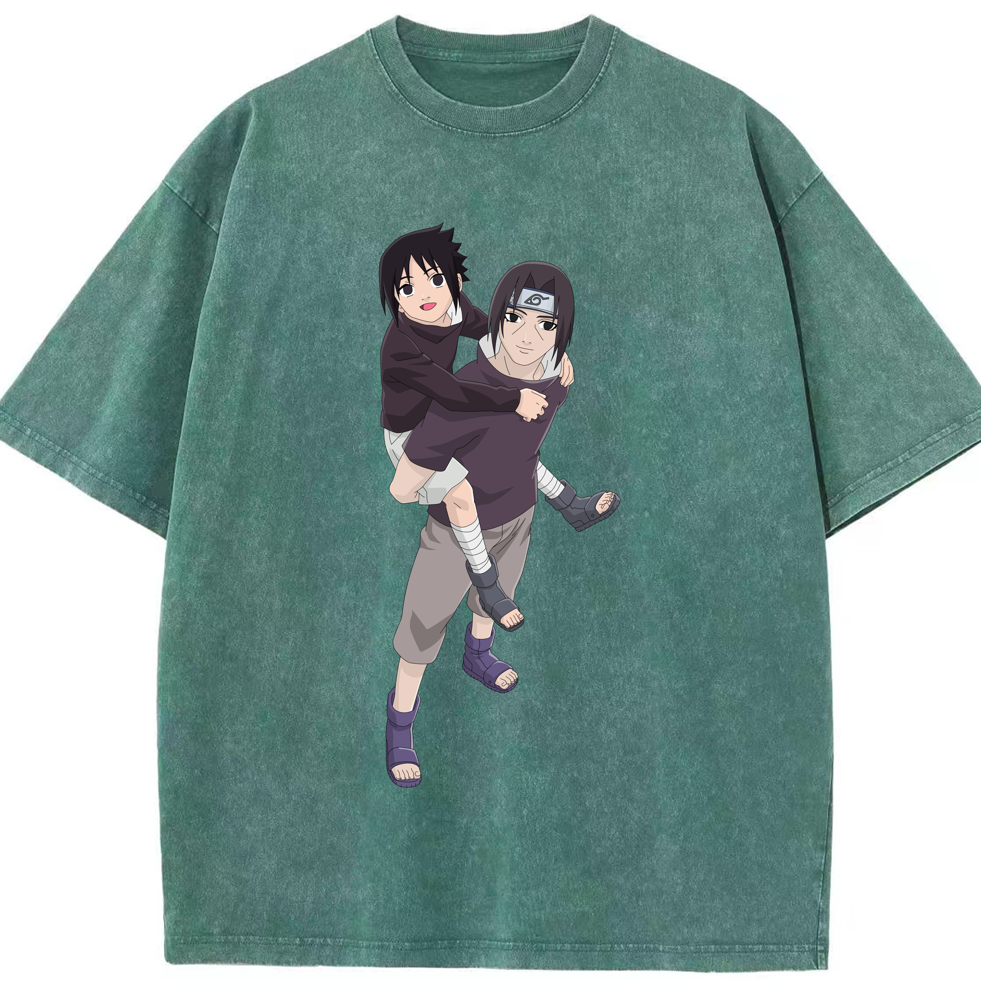 （画像用） NARUTO -ナルト- うちは イタチ Uchiha Itachi 綿100% ヴィンテージ風 半袖Tシャツ（フロントプリント）